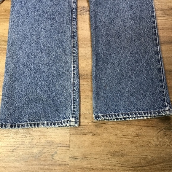 Vtg Anchor Blue MOM Jeans Juniors Size 11 High Rise Wide Leg Distress Light Blue - Picture 6 of 14